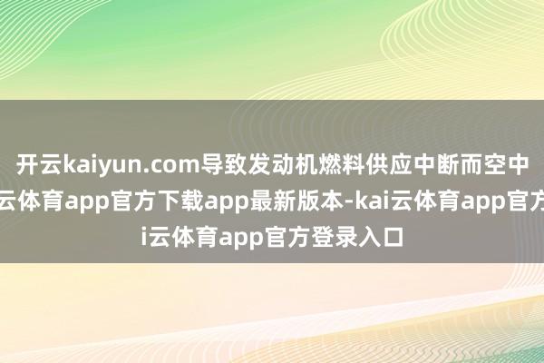 开云kaiyun.com导致发动机燃料供应中断而空中熄火-kai云体育app官方下载app最新版本-kai云体育app官方登录入口